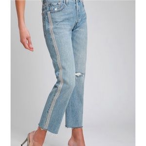 Levi’s 501 Crop Straight Rhinestone Jeans